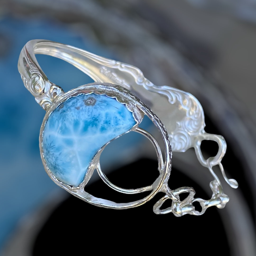 Bespoke Larimar Sterling Silver Bracelet