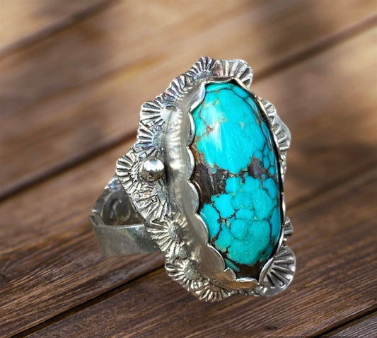 Handmade Cloud Mountain Turquoise Ring