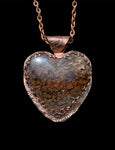 Handmade Moss Agate Heart Copper Pendant