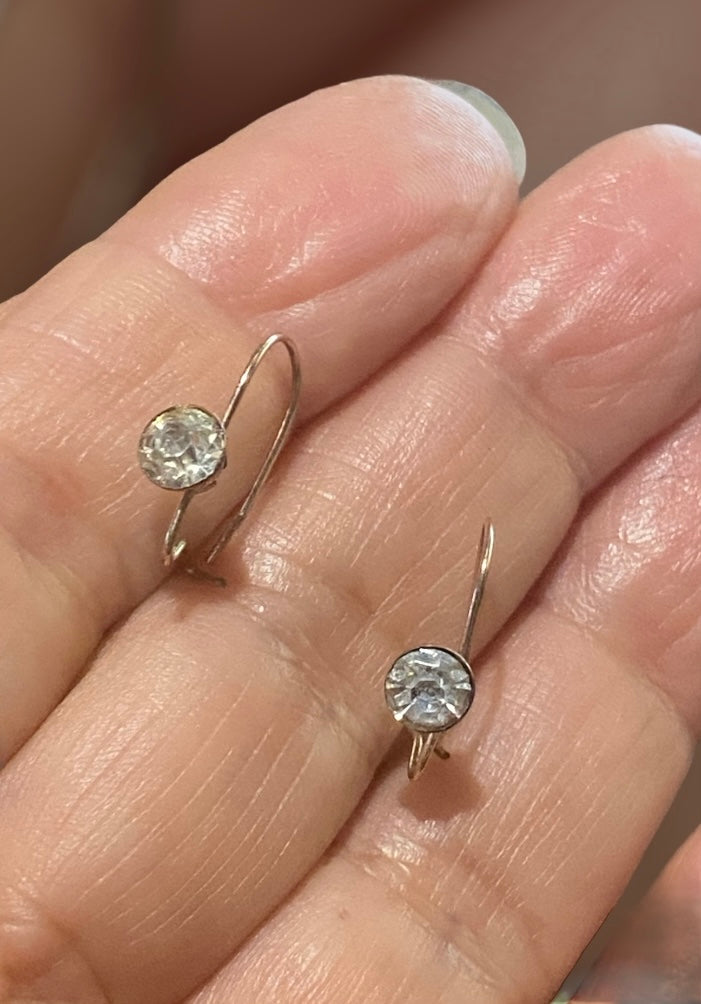 Vintage Rhinestone Gold-tone Earrings