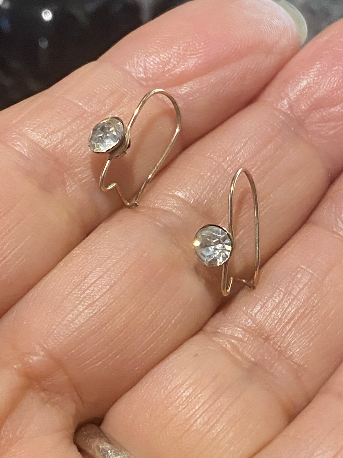Vintage Rhinestone Gold-tone Earrings
