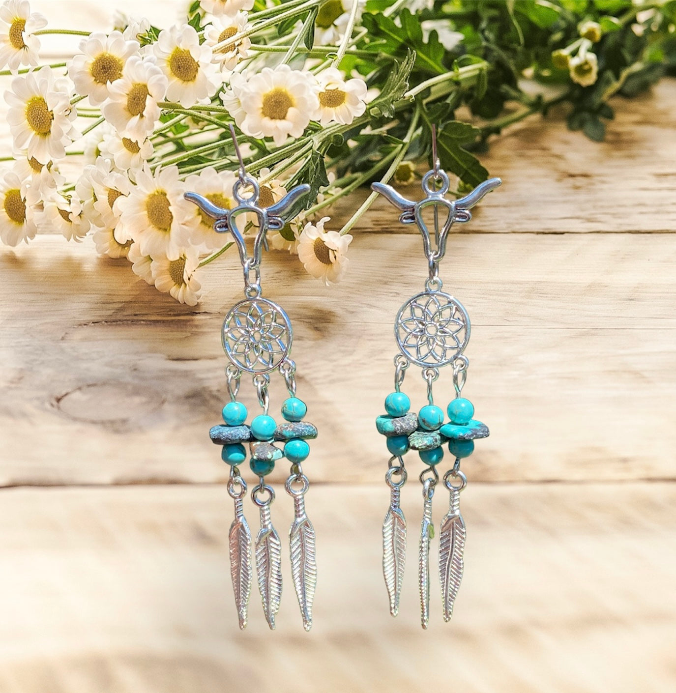 Handcrafted Dreamcatcher Western Style Earrings