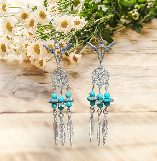 Handcrafted Dreamcatcher Western Style Earrings