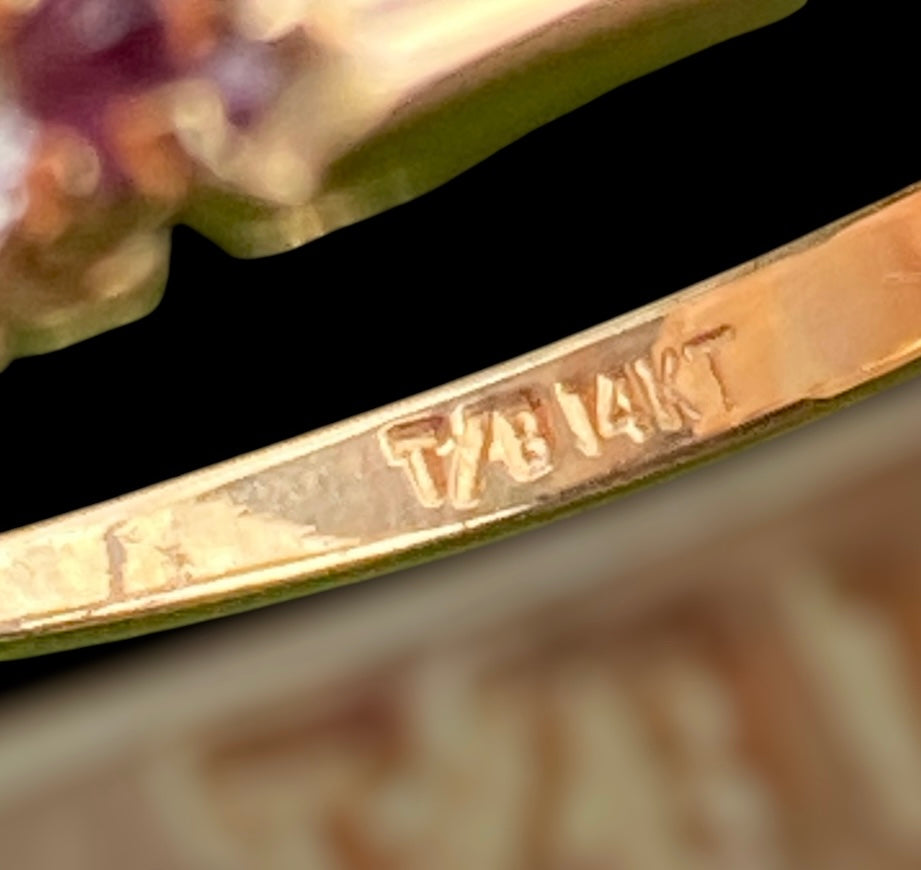 Vintage 14k Gold Ruby and Diamond Ring sold