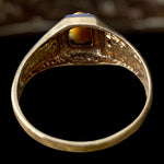 Vintage Tiger Eye & Diamond 10k Gold Ring