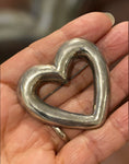 Vintage Sterling Silver Heart Brooch Pin