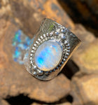 Handmade Rainbow Moonstone Ring