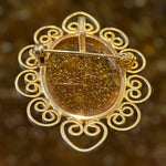 Vintage Oval Amber Brooch