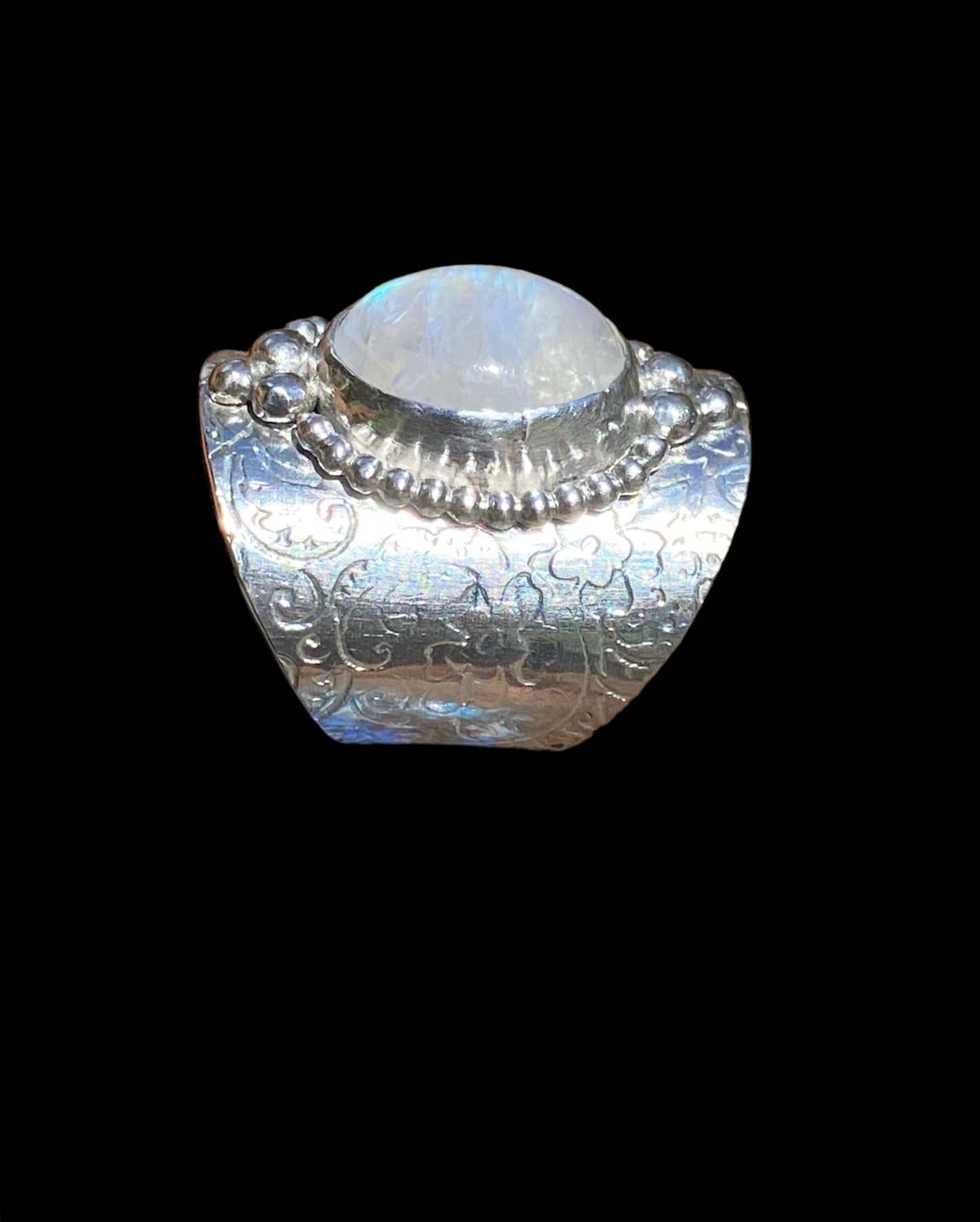 Handmade Rainbow Moonstone Ring sold