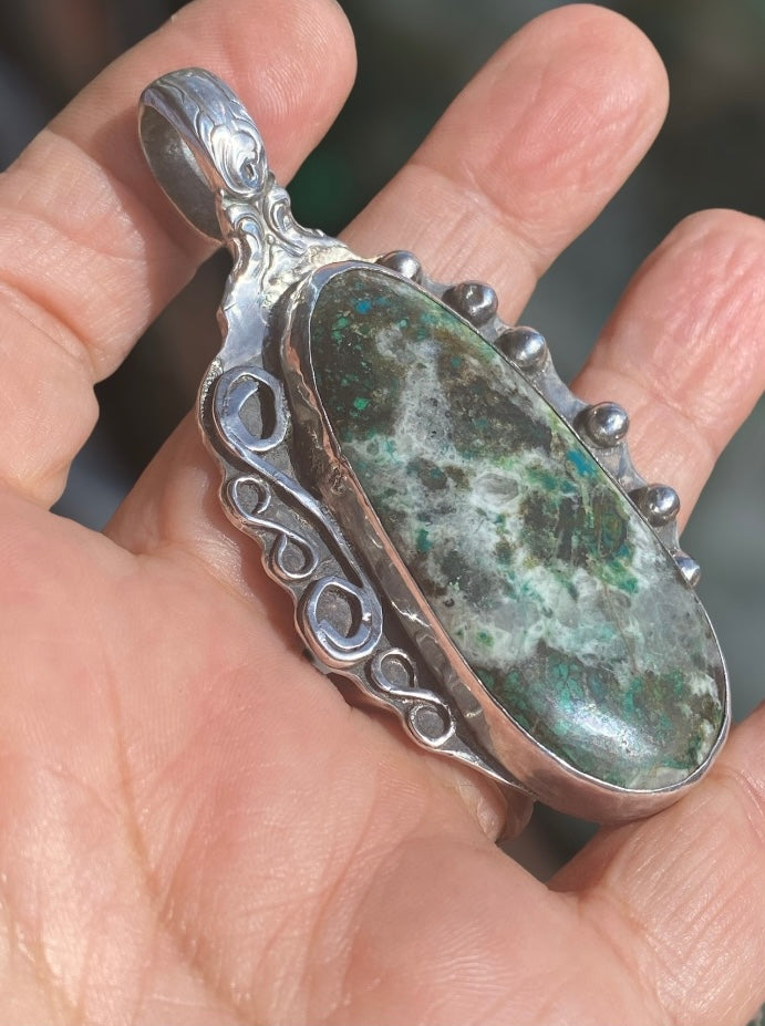 Handmade Chrysocolla Gemstone Pendant
