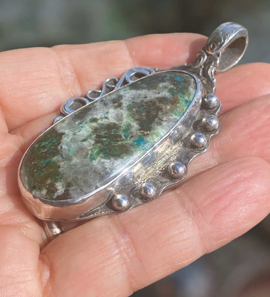 Handmade Chrysocolla Gemstone Pendant