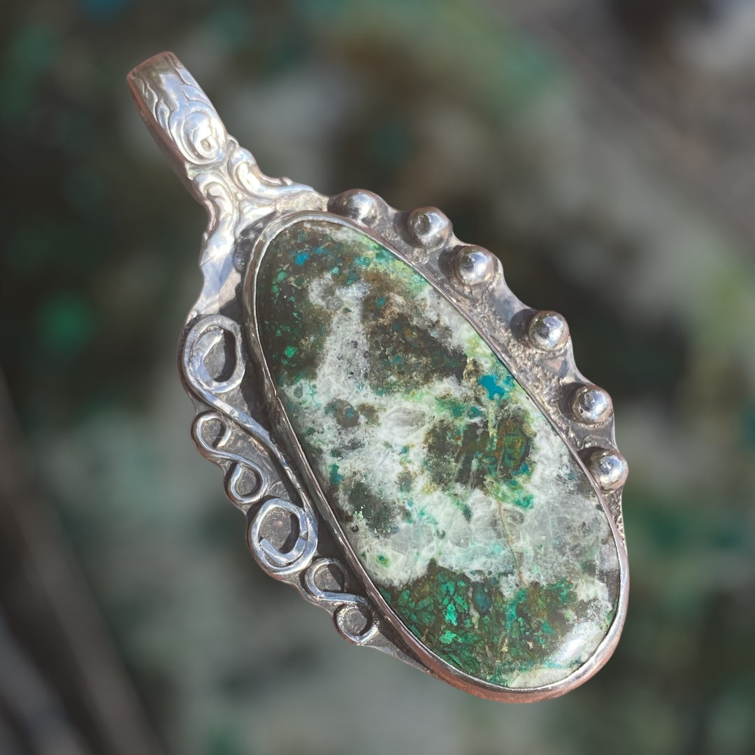 Handmade Chrysocolla Gemstone Pendant