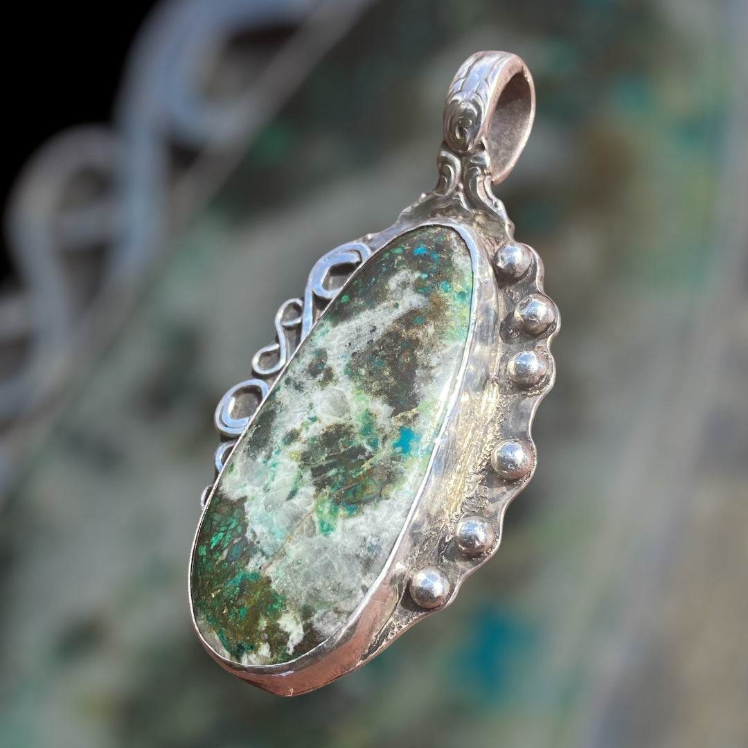 Handmade Chrysocolla Gemstone Pendant