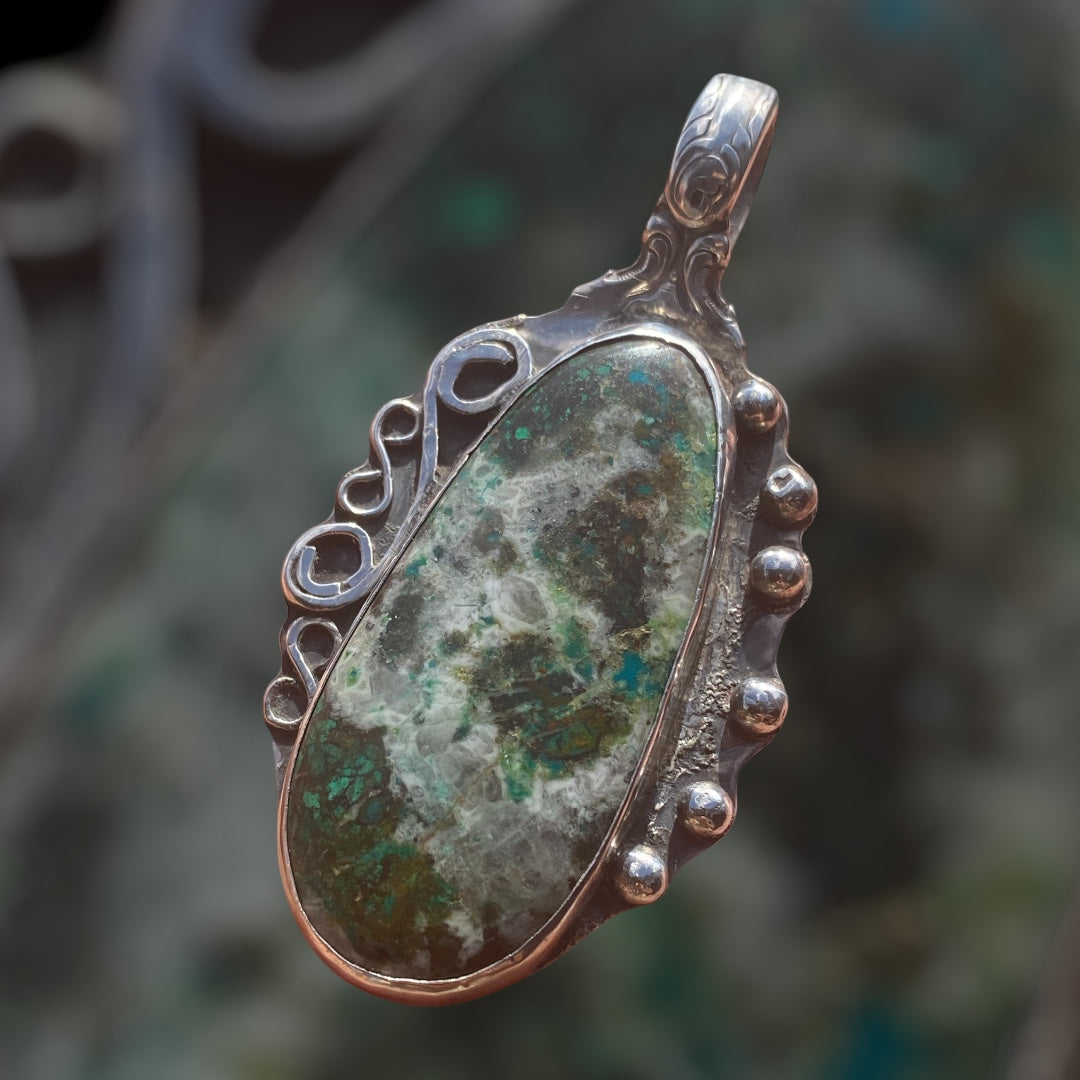 Handmade Chrysocolla Gemstone Pendant