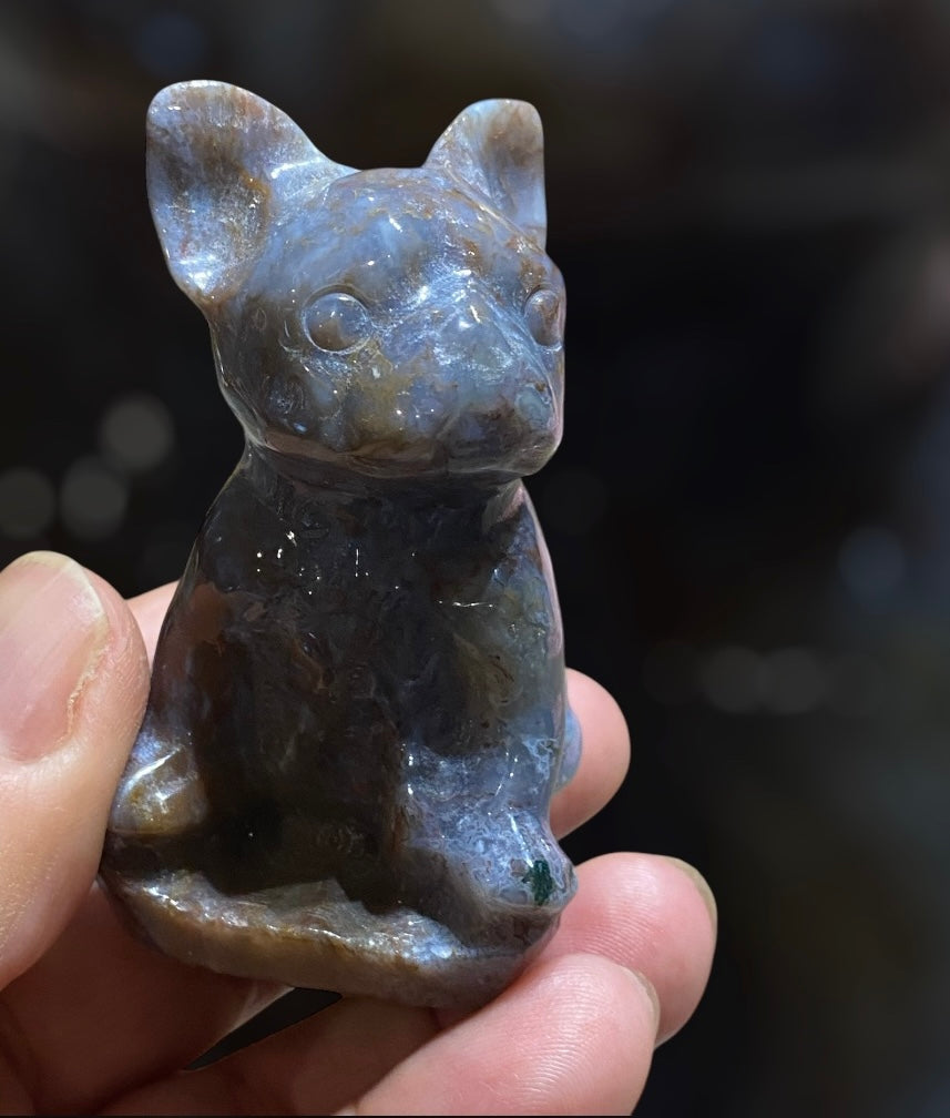 French Bulldog Carvings Figurines