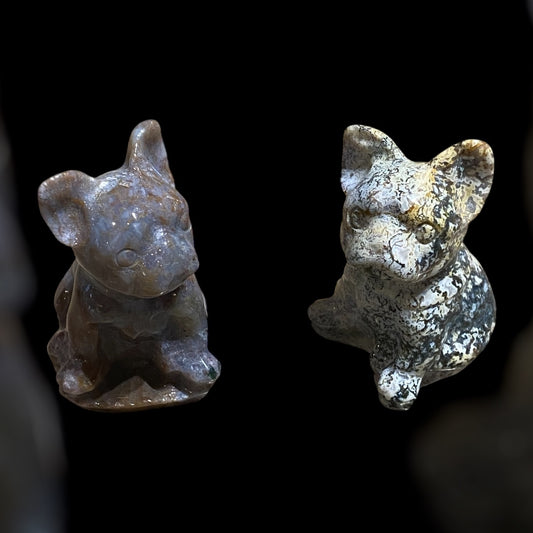 French Bulldog Carvings Figurines