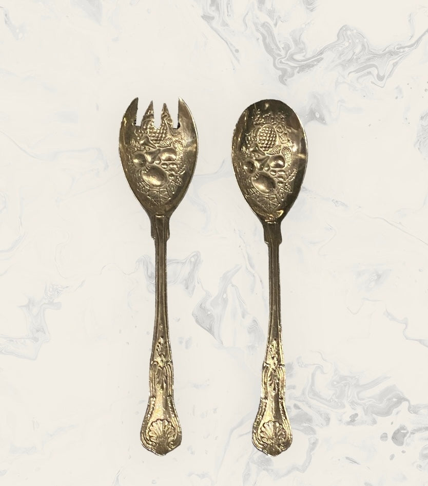 Vintage Kings Pattern Salad Servers