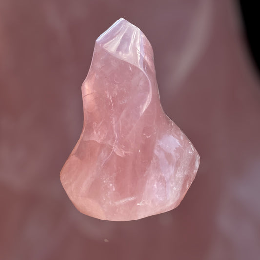 Natural Rose Quartz Flame Carving