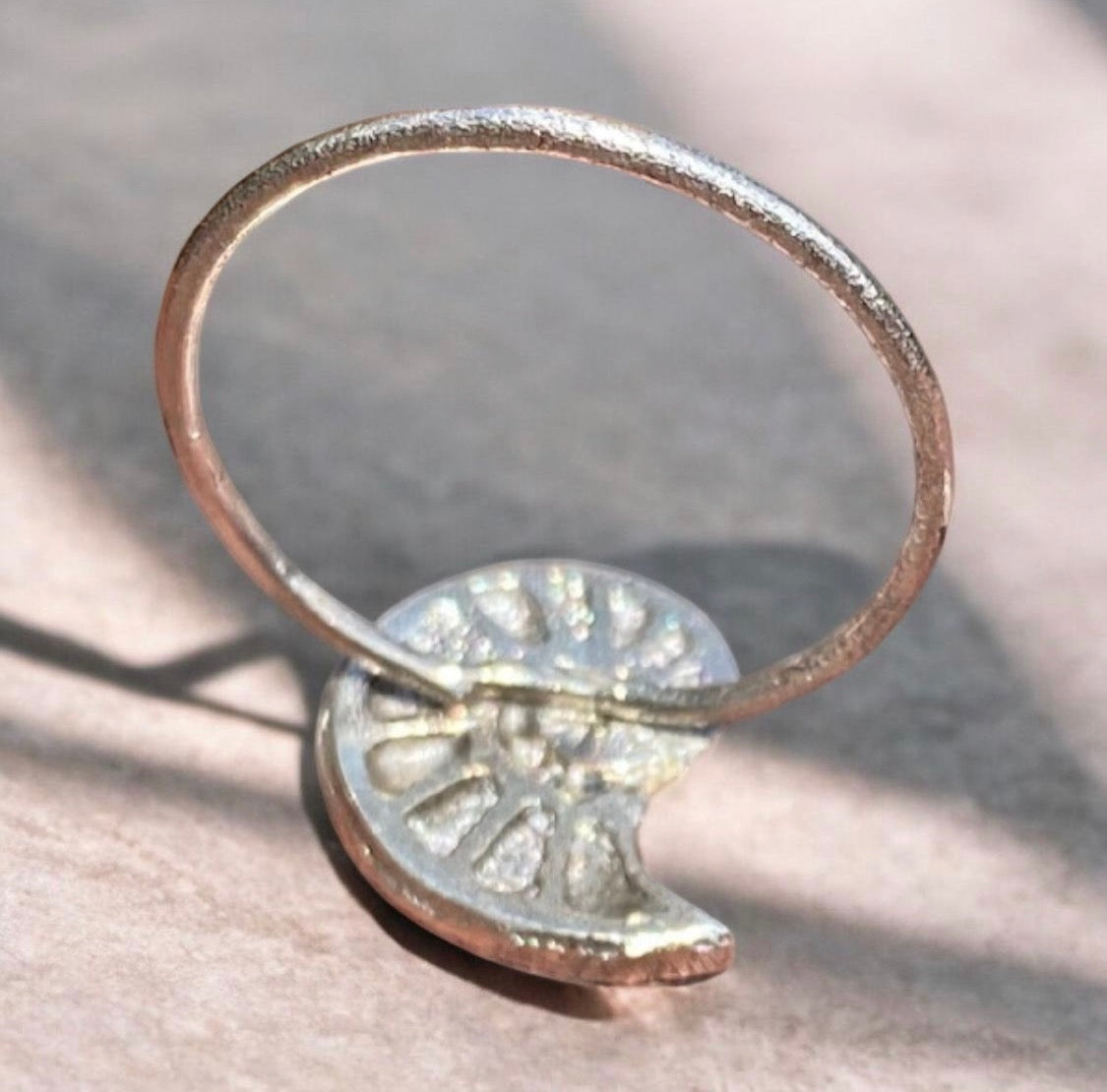 Sterling Silver Ammonite Ring Size 7 Sand Cast Statement Ring