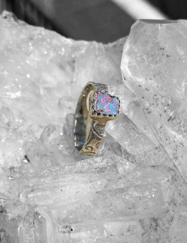 Handmade QLD Boulder Opal Petite Ring