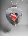 Handcrafted Artisan Orange Dahlia Composite Heart Pendant
