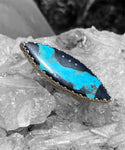 Handmade Jet with Turquoise Inlay Ring