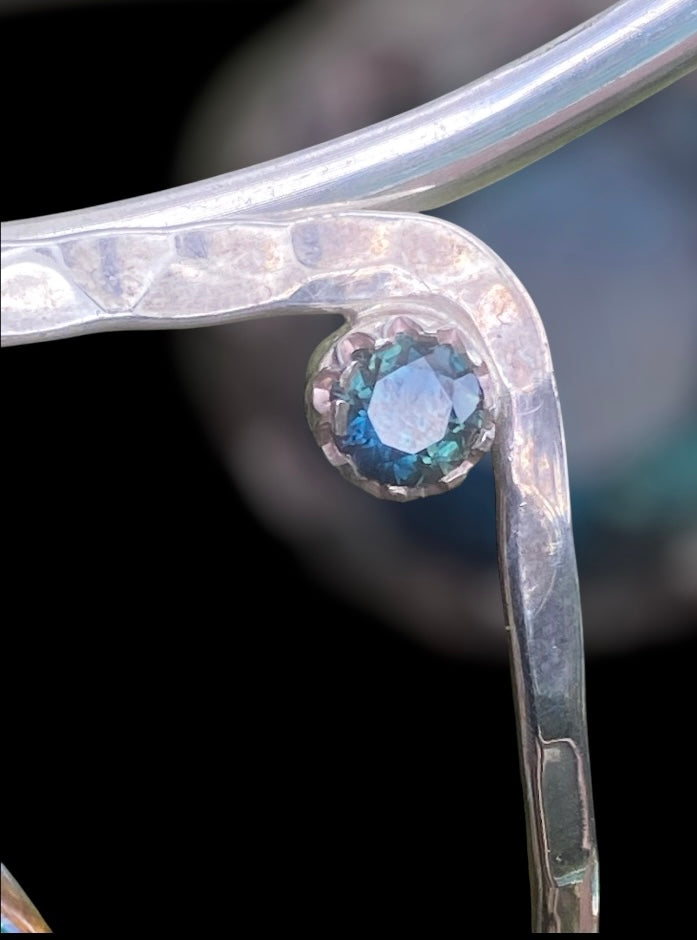 Handmade Yowah Opal & Australian Sapphire Sterling Silver Pendant