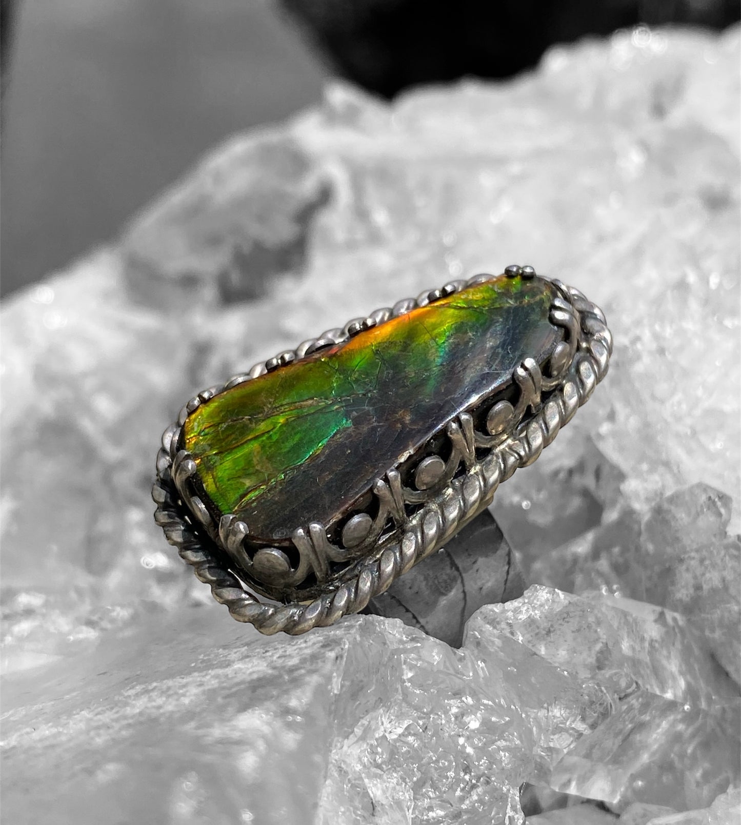 Handmade Ammolite Ring