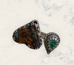Handmade Matrix Opal and Emerald Ring