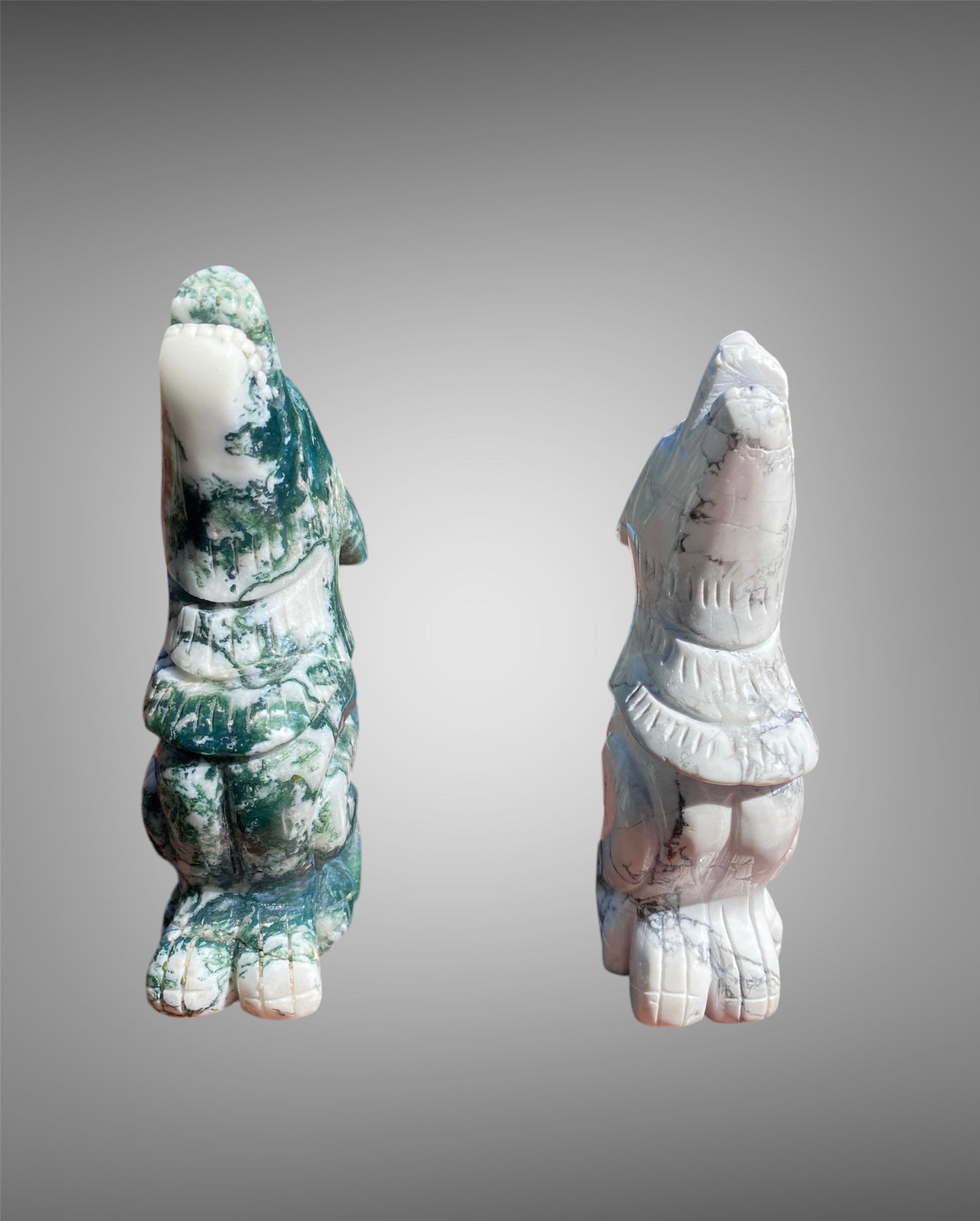 Howling Wolf Natural Crystal Carving