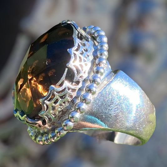 Handmade Smoky Quartz Statement Ring