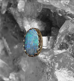 Handmade Lightning Ridge Oval Opal Ring