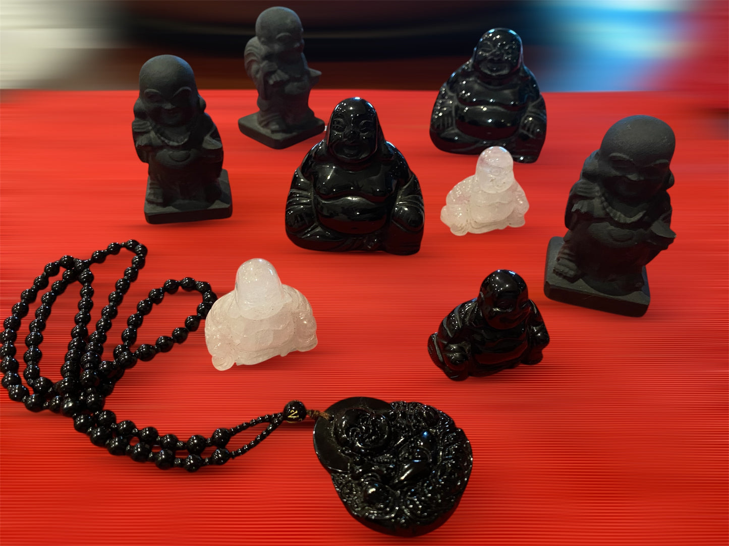 Obsidian & Quartz Buddha Statue Varities