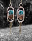 Handmade Bacon Opal & Turquoise Earrings