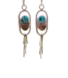 Handmade Bacon Opal & Turquoise Earrings