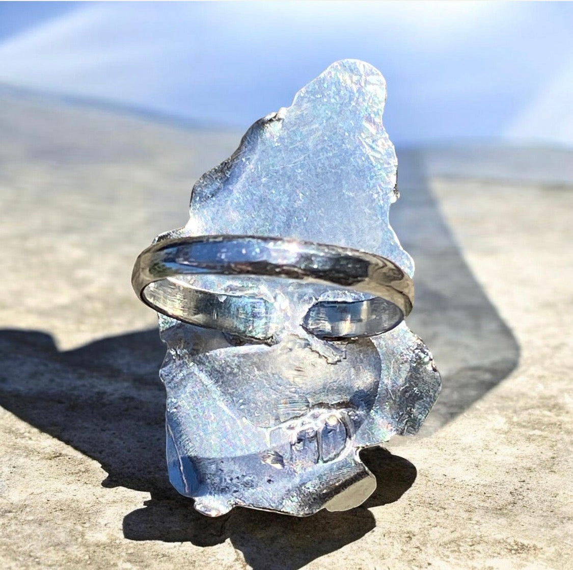 Handcrafted Bacon Opal & Turquoise Sterling Silver Statement Ring