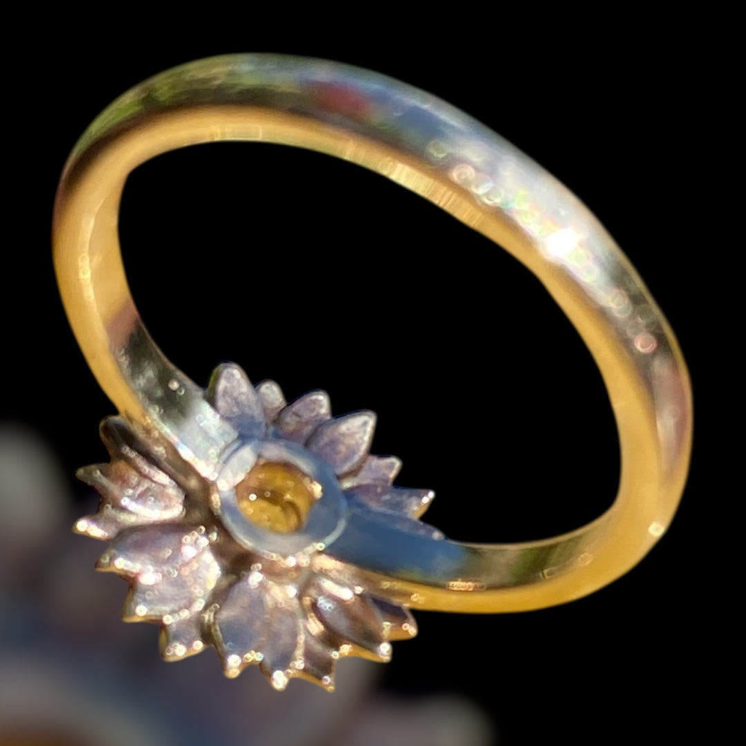Custom-made 9ct Yellow Gold Sunflower & Citrine Ring sold