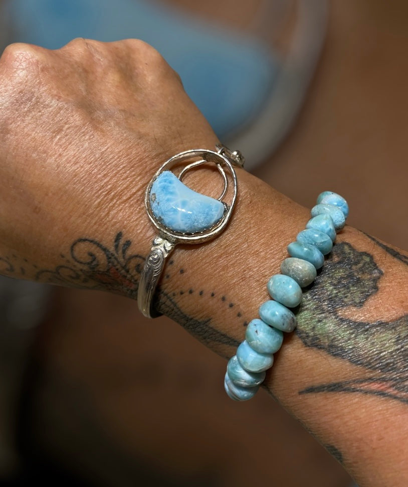 Bespoke Larimar Sterling Silver Bracelet