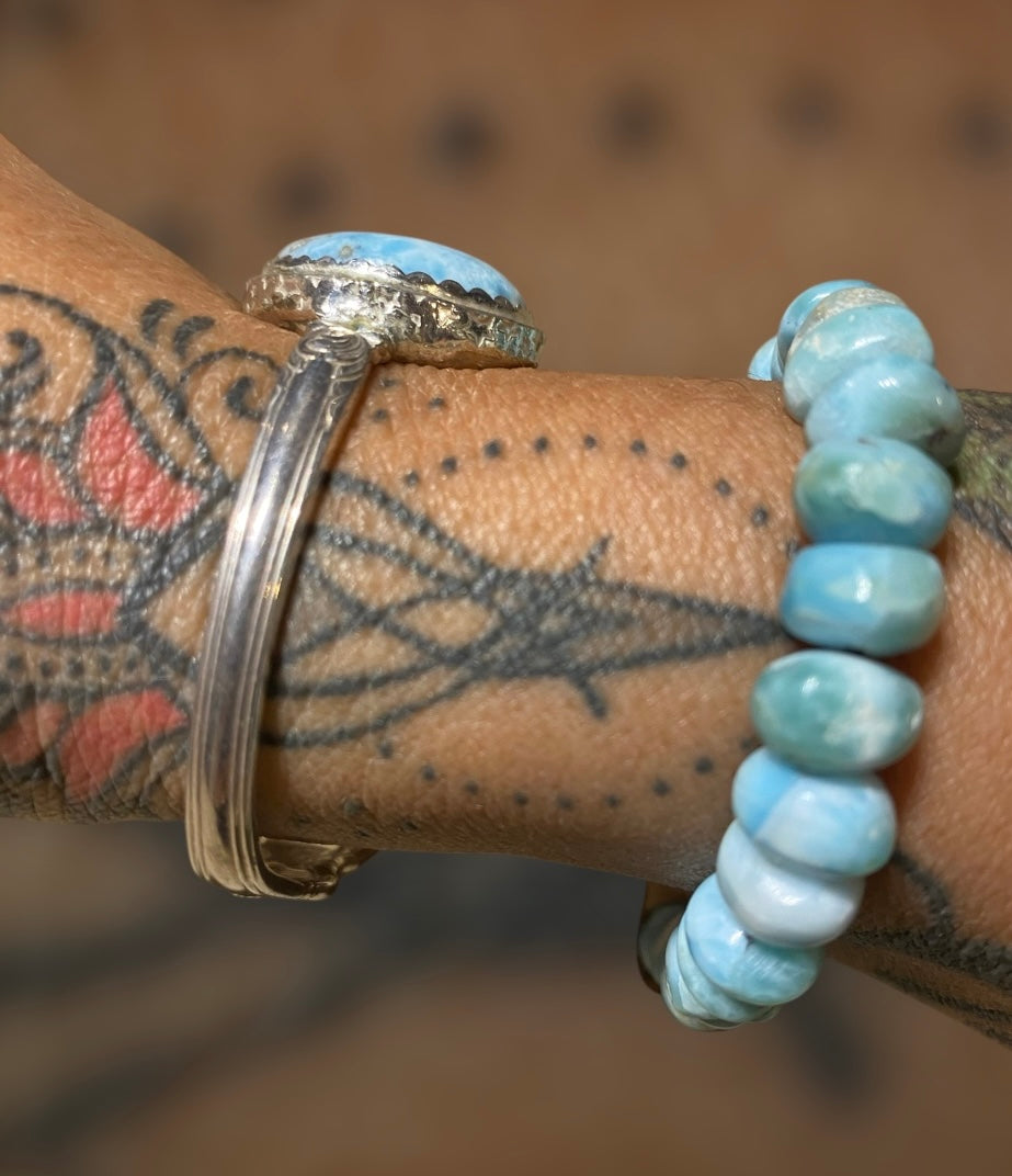 Bespoke Larimar Sterling Silver Bracelet