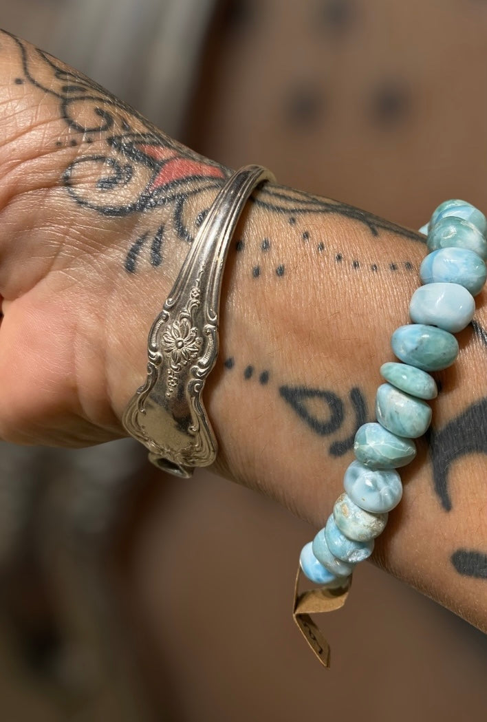 Bespoke Larimar Sterling Silver Bracelet