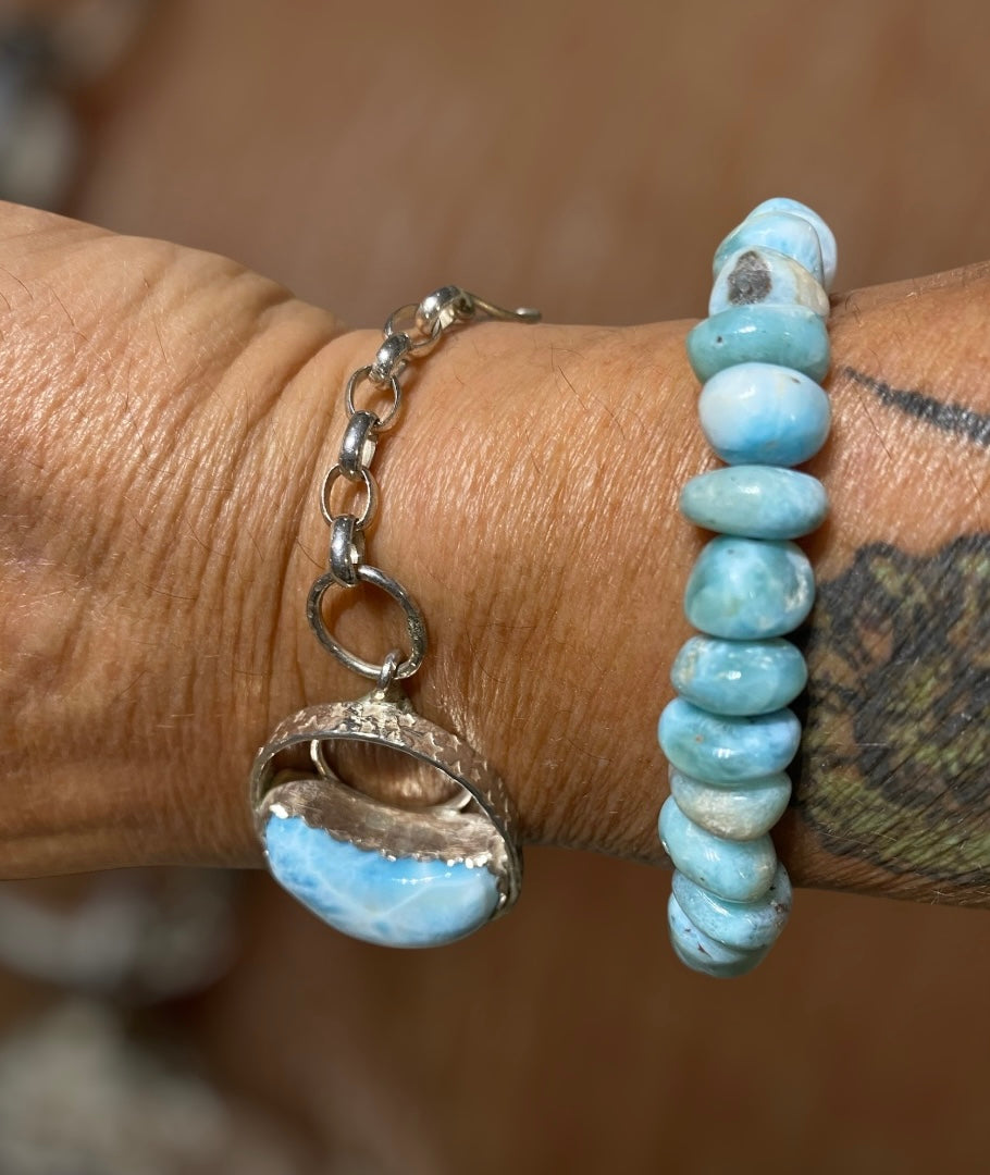 Bespoke Larimar Sterling Silver Bracelet