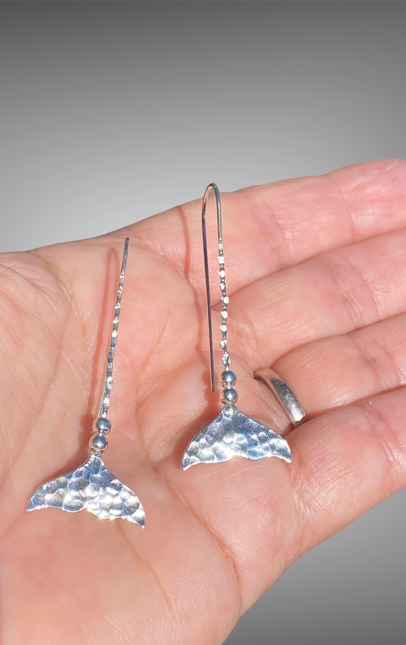 Whale tail Sterling Silver Earrings sold