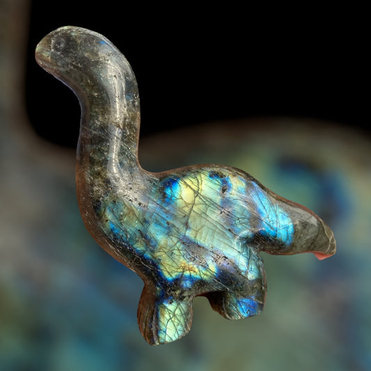 Labradorite Brontosaurus Figurine Carving