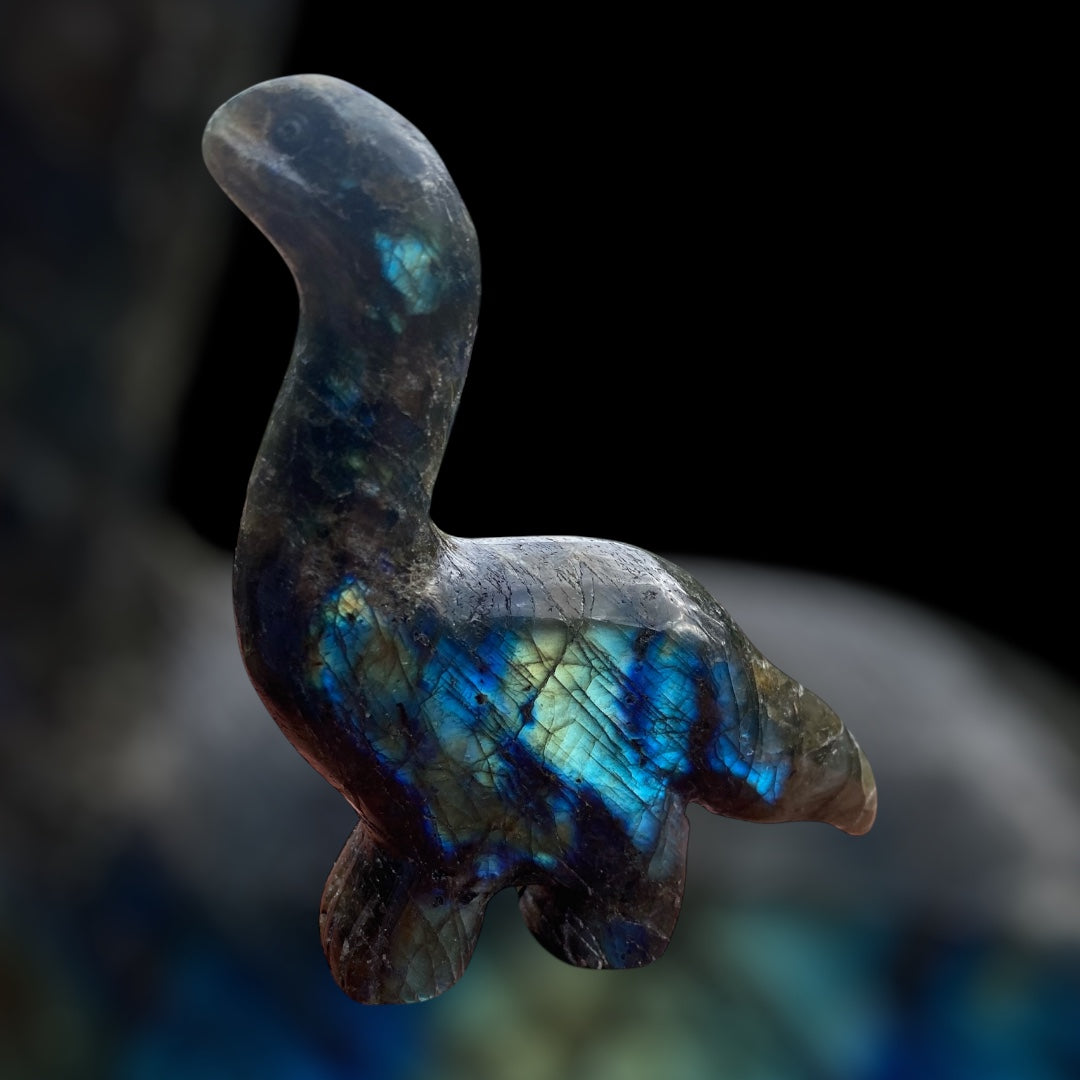 Labradorite Brontosaurus Figurine Carving