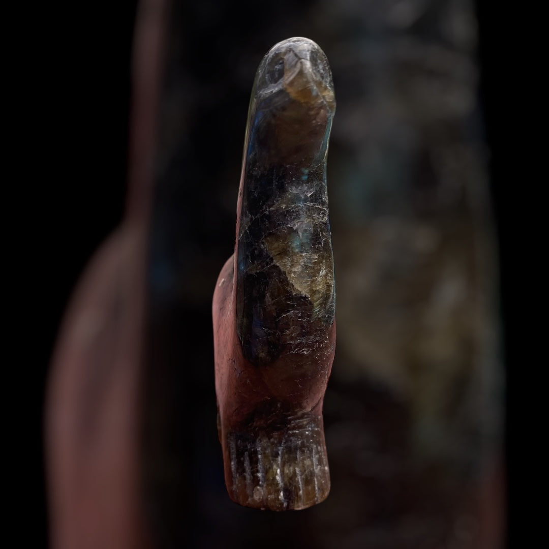 Labradorite Brontosaurus Figurine Carving