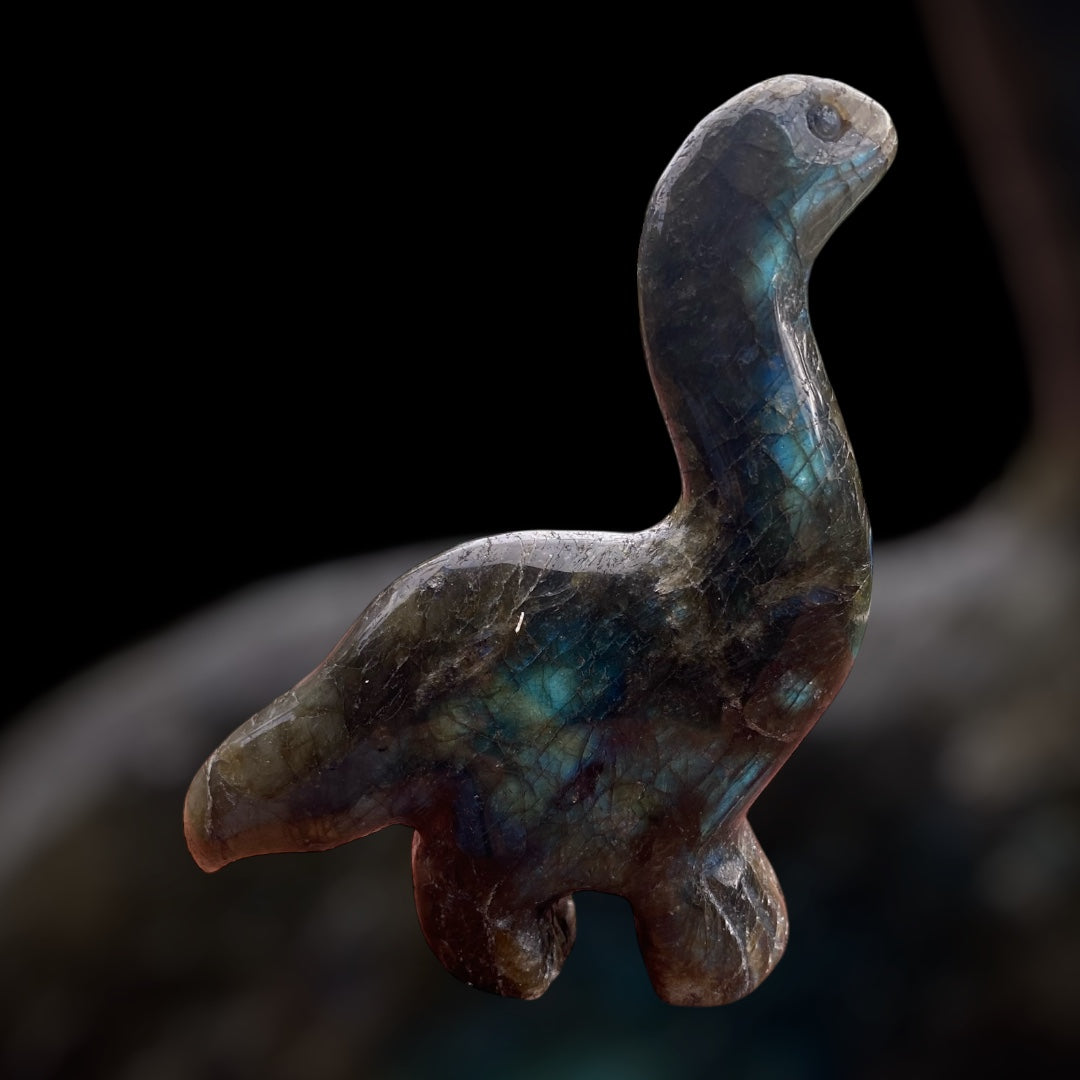 Labradorite Brontosaurus Figurine Carving