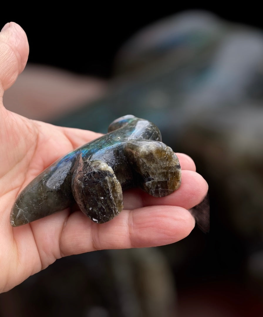 Labradorite Brontosaurus Figurine Carving