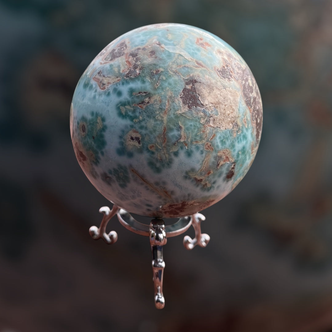 Natural Larimar Sphere Orb 460 Grams