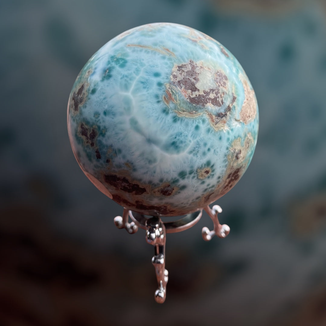 Natural Larimar Sphere Orb 460 Grams