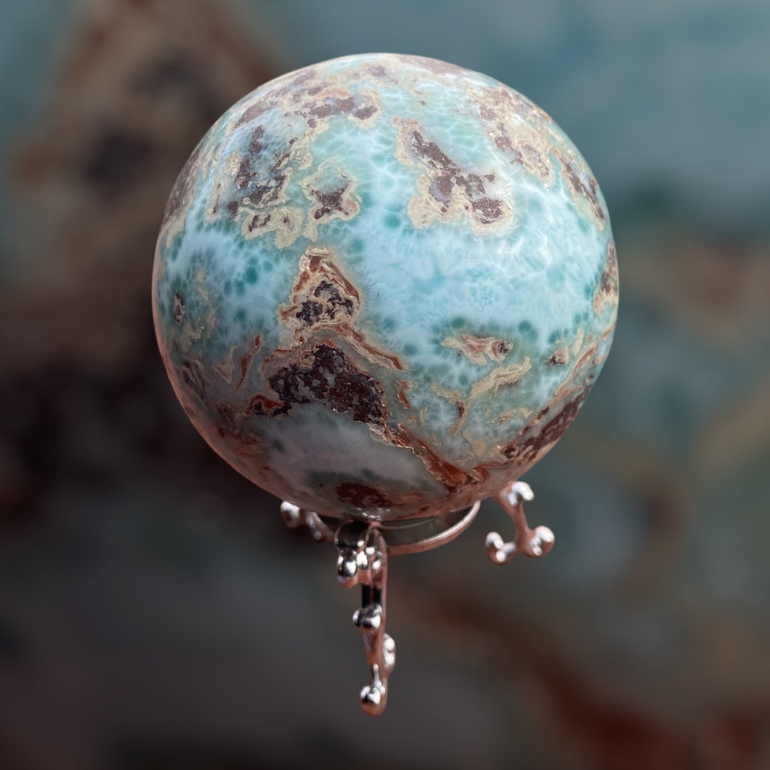 Natural Larimar Sphere Orb 460 Grams